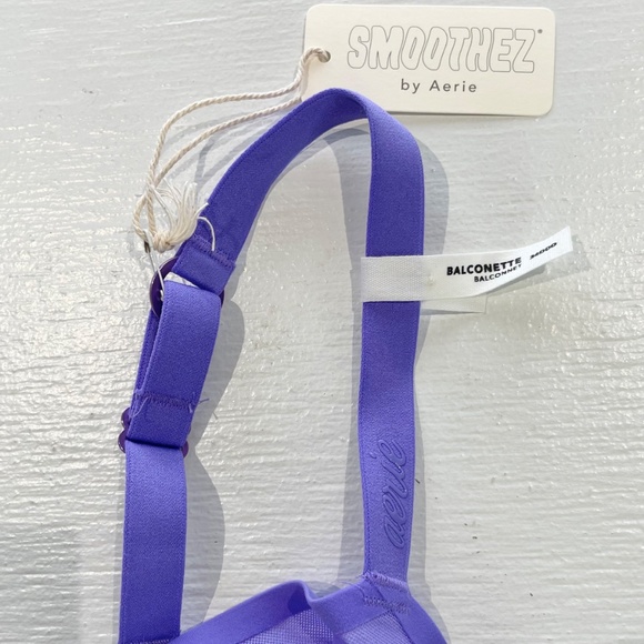 New Aerie SMOOTHEZ Mesh Unlined Underwire Balconette Bra Purple Size 34DDD - Picture 5 of 15